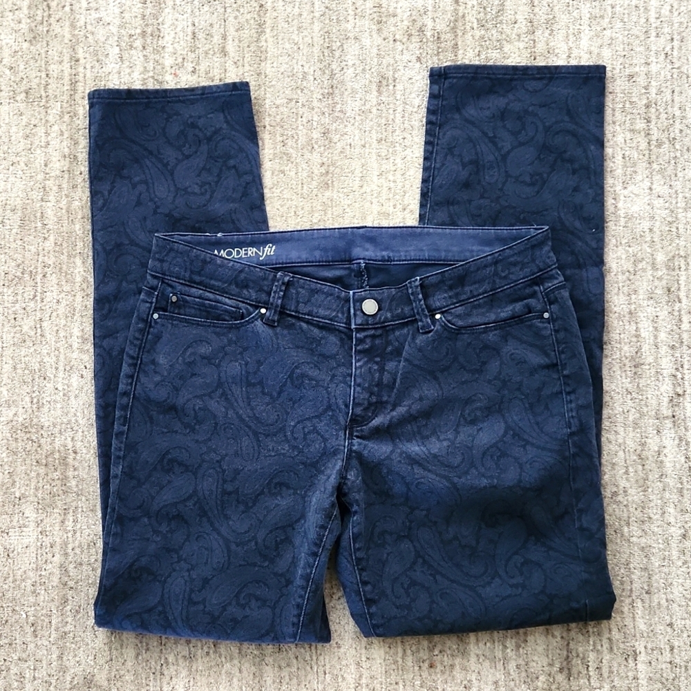 Ann Taylor Paisley Print Jeans EUC